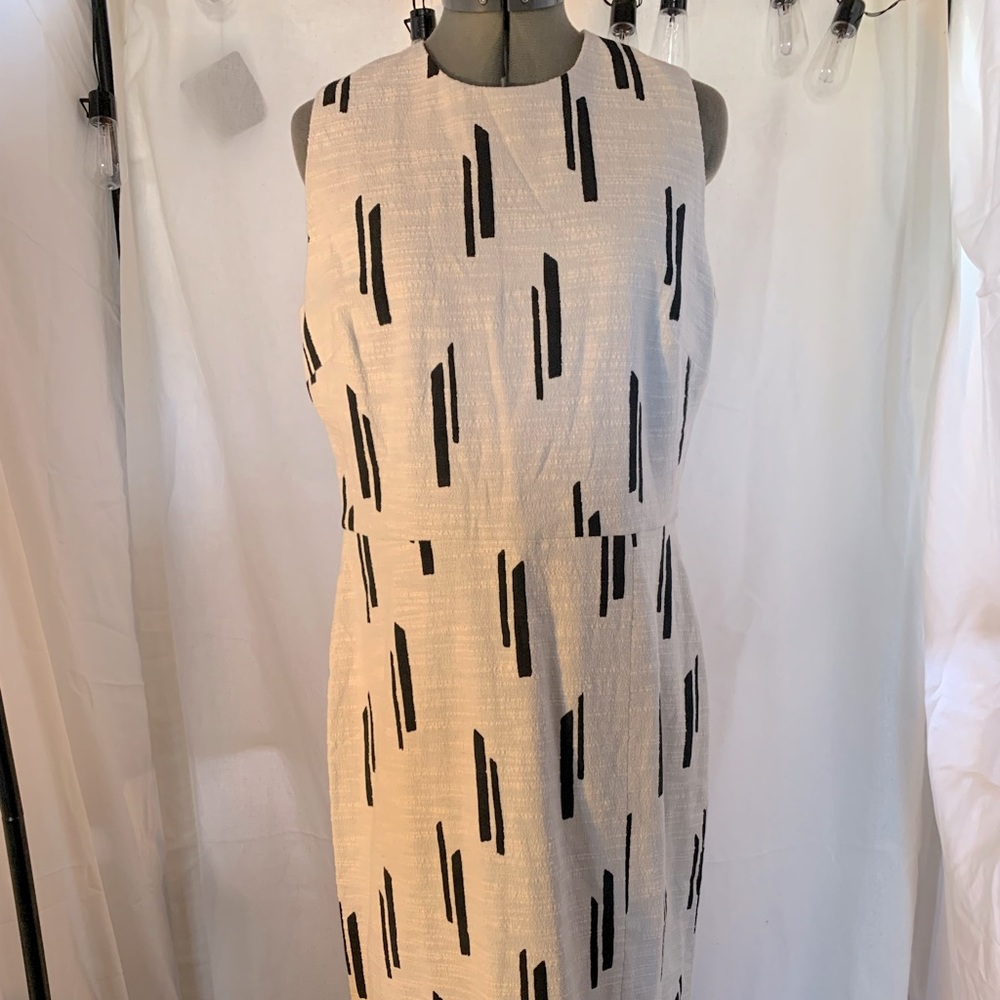 Ann Taylor striped cotton blend sleeveless dress.